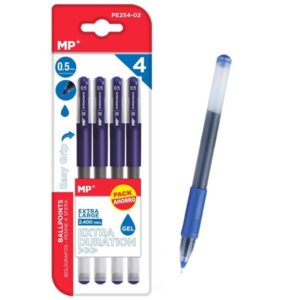 MP στυλό διαρκείας gel PE254-02, 0.5mm, μπλε, 4τμχ PE254-02.
