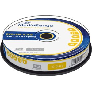 MediaRange DVD+RW 120' 4.7GB 4x Rewritable Cake Box x 10 (MR451).