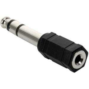 POWERTECH αντάπτορας stereo 6.35mm σε 3.5mm CAB-J018, μαύρος, 5τμχ CAB-J018.