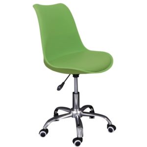 MARTIN Καρέκλα Γραφείου Χρώμιο PP Πράσινο, Μονταρισμένη Ταπετσαρία Pu Πράσινο Συσκ.1 51x55x81/91cm ΕΟ201,6W.( 3 άτοκες δόσεις.)