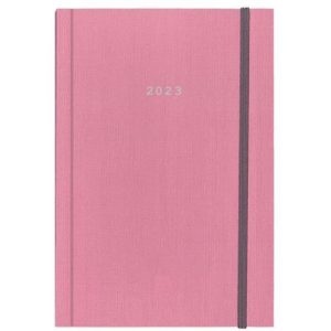 Next ημερολόγιο 2023 fabric ημερήσιο δετό ροζ με λάστιχο 17x25εκ..