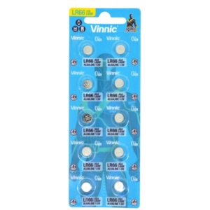 Buttoncell Vinnic L626F AG4 LR66 Τεμ. 10 με Διάτρητη Συσκευασία.
