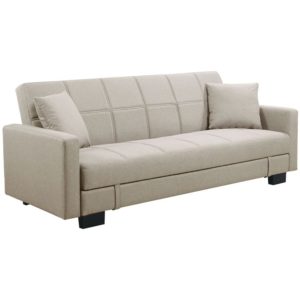KELSO Καναπές - Κρεβάτι με Αποθηκευτικό Χώρο, 3Θέσιος, Ύφασμα Cappuccino 197x81x80cm Bed:176x105x38cm Ε9928,3.( 3 άτοκες δόσεις.)