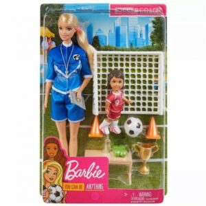 Mattel Barbie You Can be Anything: Soccer Coach Blonde Doll and Playset (GLM47).