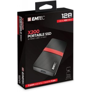 Emtec Εξωτερικός Σκληρός Δίσκος SSD 3.2Gen1 X200 128GB Portable. ECSSD128GX200.( 3 άτοκες δόσεις.)
