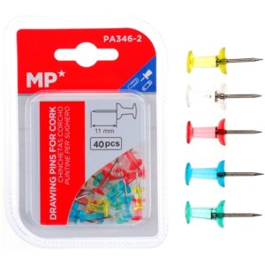 MP χρωματιστές πινέζες για πίνακα PA346-2, 11mm, 40τμχ PA346-2.