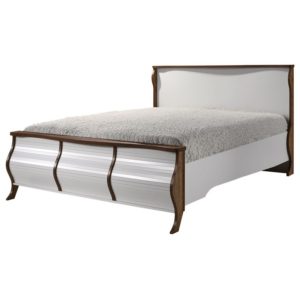 SCARLET Κρεβάτι Ραμποτέ Διπλό, για Στρώμα 160x200cm, Απόχρωση Antique Oak - Άσπρο 170 x215x113cm Ε8704,1.( 3 άτοκες δόσεις.)