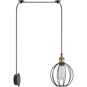 Home Lighting SE21-BR-10-BL1W-GR2 MAGNUM Bronze Metal Wall Lamp with Black Fabric Cable and Metal Grid 77-8887( 3 άτοκες δόσεις.)