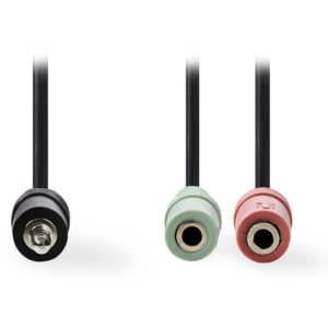 NEDIS CAGP22150BK02 Headset Audio Cable, 3.5 mm Male - 2x 3.5 mm Female, 0.2m, B NEDIS.