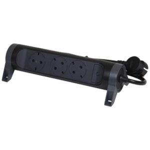 Legrand SurgeArrest 3 Outlets 1.5m Cable Black/Grey Rotating 694528.