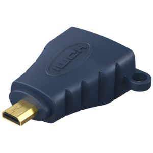 CABLETIME αντάπτορας Micro HDMI D σε HDMI AV599, με ring, 4K, μπλε 5210131039458.