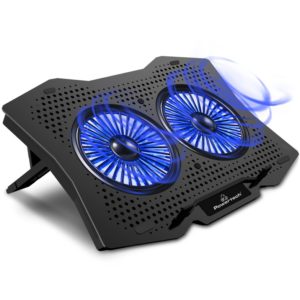 POWERTECH Βάση & ψύξη laptop PT-929, έως 18, 2x 110mm fan, LED, μαύρο PT-929.
