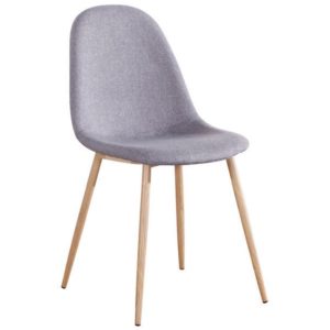 CELINA Καρέκλα Μέταλλο Βαφή Φυσικό, Ύφασμα Γκρι 45x54x85cm ΕΜ907,1 (Σετ 4τεμ.).( 3 άτοκες δόσεις.)