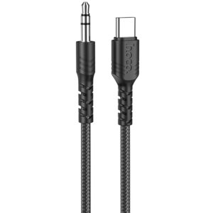 Καλώδιο σύνδεσης Ήχου Hoco UPA17 Braided USB-C σε 3.5mm Αρσενικό 1m Μαύρο.