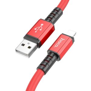 Καλώδιο Σύνδεσης Hoco X85 Strength USB σε Lightning 2.4A Κόκκινο 1m Υψηλής Αντοχής.