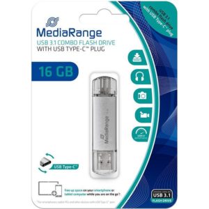 MediaRange USB 3.0 Combo Flash Drive with USB Type-C™ plug, 32GB (MR936).