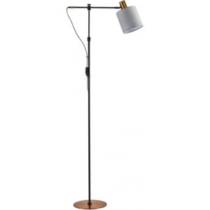 Home Lighting SE21-GM-39-SH1 ADEPT FLOOR LAMP Gold Matt and Black Metal Floor Lamp Grey Shade 77-8346( 3 άτοκες δόσεις.)