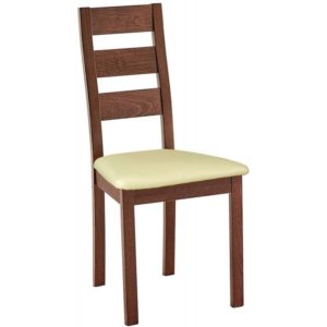 MILLER Καρέκλα Οξυά Καρυδί, PVC Εκρού 45x52x97cm Ε782,3 (Σετ 2τεμ.).( 3 άτοκες δόσεις.)