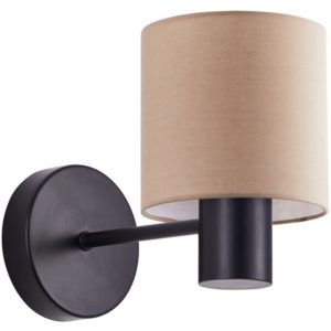 Home Lighting SE21-BL-16-SH3 ADEPT Black Wall Lamp Brown Shade 77-8882