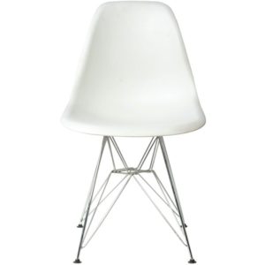 ART Καρέκλα Τραπεζαρίας Κουζίνας Μέταλλο Χρώμιο - PP Άσπρο 46x55x82cm ΕΜ124,11P (Σετ 4τεμ.).( 3 άτοκες δόσεις.)
