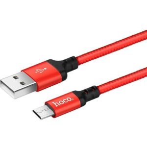 HOCO X14 ΚΑΛΩΔΙΟ MICRO USB ΦΟΡΤΙΣΗΣ & DATA 1m, RED-BLACK