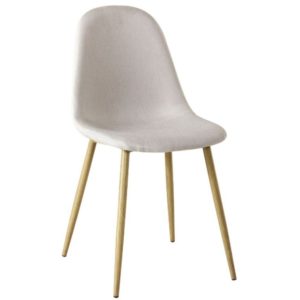 CELINA Καρέκλα Μέταλλο Βαφή Φυσικό, Ύφασμα Μπεζ 45x54x85cm ΕΜ907,4 (Σετ 4τεμ.).( 3 άτοκες δόσεις.)