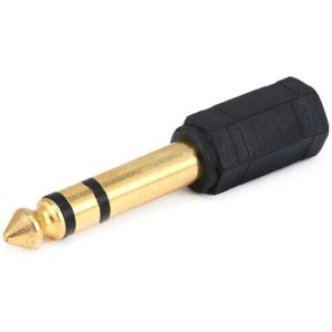 POWERTECH αντάπτορας 3.5mm σε 6.35mm CAB-J016, gold plated, μαύρος, 5τμχ CAB-J016.