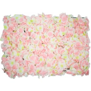 GloboStar 78323 Συνθετικό Πάνελ Λουλουδιών - Κάθετος Κήπος Άγρια Ορτανσία Ροζ/Λευκό/Κίτρινο Μ60 x Υ40 x Π5cm.