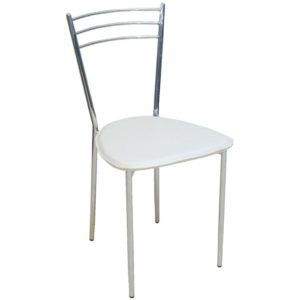 VALETTA Καρέκλα Tραπεζαρίας Κουζίνας Μέταλλο Χρώμιο, PVC Εκρού 40x47x81cm ΕΜ936,1 (Σετ 6τεμ.).( 3 άτοκες δόσεις.)