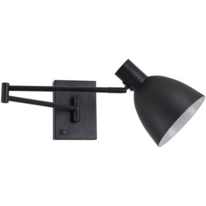 Home Lighting SE21-BL-52-MS2 ADEPT WALL LAMP Black Wall Lamp with Switcher and Black Metal Shade 77-8384( 3 άτοκες δόσεις.)