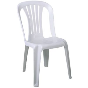 IRIDE Καρέκλα Στοιβαζόμενη, ΡΡ Άσπρο 48x55x84cm Ε369.