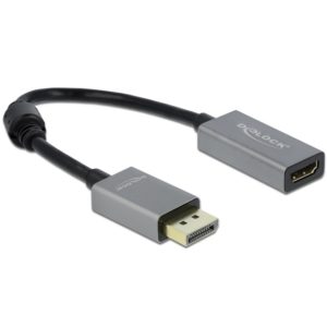 DELOCK αντάπτορας DisplayPort 1.4 σε HDMI 66436, 4K, 20cm, μαύρος-γκρι 66436.( 3 άτοκες δόσεις.)