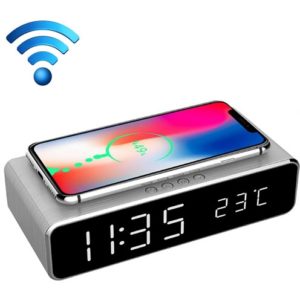 GEMBIRD DIGITAL ALARM CLOCK WITH WIRELESS CHARGING FUNCTION SILVER DAC-WPC-01-S