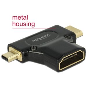 DELOCK αντάπτορας HDMI-A θηλυκό σε HDMI Mini-C & Micro-D 65666, 1080p 65666.