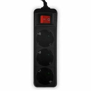 LAMTECH POWER STRIP WITH SWITCH 3 OUTLETS BLACK LAM023701