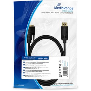Καλώδιο MediaRange DVI to DisplayPort connection, gold-plated, DVI-D socket (24+1 Pin)/DP plug, 2.0m, black (MRCS131).