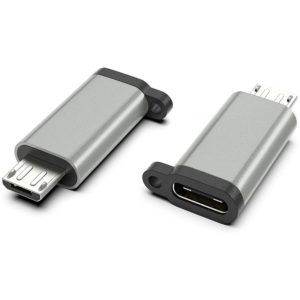 POWERTECH αντάπτορας Micro USB αρσενικό σε USB-C θηλυκό PTH-065, ασημί PTH-065.