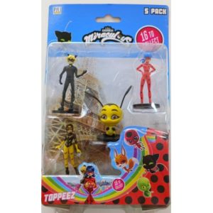 P.M.I. Miraculous Pencil Toppers - 5 Pack -including 1 hidden character (S1) (Random) (MLB2040).