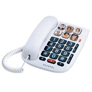 Alcatel Ενσύρματο τηλέφωνο με 6 μεγάλα πλήκτρα άμεσης κλήσης Λευκό TMAX10