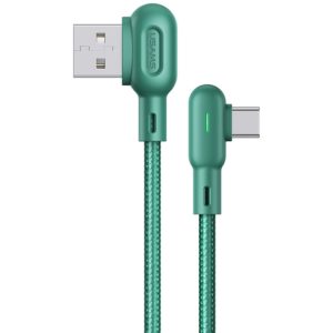 USAMS καλώδιο USB-C σε USB US-SJ457, 2.1A, γωνιακό, 1.2m, πράσινο SJ457USB02.