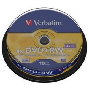 DVD+RW VERBATIM 43488 SERL 4.7GB 4X MATT SILVER SURFACE. 43488.
