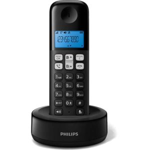 Philips D1611B/GRS Μαύρο (Ελληνικό Μενού) Ασύρματο τηλέφωνο ανοιχτή ακρόαση, φωτιζόμενη οθόνη και 50 μνήμες.