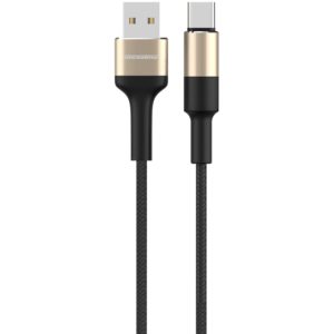 ROCKROSE καλώδιο USB σε USB Type-C Acacia AC, 2.4A 12W, 1m, χρυσό-μαύρο RRCS05C.