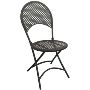 RONDO Καρέκλα Πτυσσόμενη, Μέταλλο Mesh Βαφή Μαύρο 42x54x85cm Ε5146 (Σετ 2τεμ.).( 3 άτοκες δόσεις.)