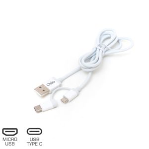Osio OTU-495W Καλώδιο USB σε micro USB & USB TYPE C με αντάπτορα – 1 m.