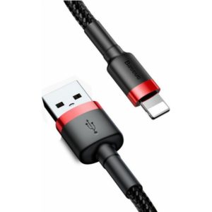 Baseus Cafule Braided USB to Lightning Cable Black/Red 2m (CALKLF-C19) (BASCALKLF-C19).