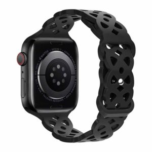 Watchband Hoco WA09 Flexible Rhombus Hollow 38/40/41mm για Apple Watch 1/2/3/4/5/6/7/8/SE Μαύρο Silicon Band.