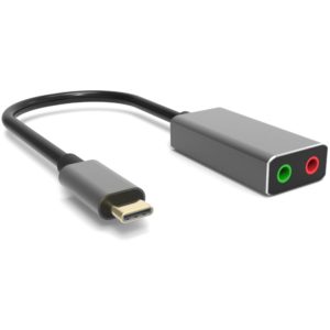 POWERTECH USB Type-C κάρτα ήχου PTH-045, 2x 3.5mm, γκρι PTH-045.