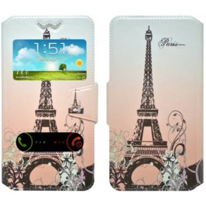 Θήκη Book Ancus S-View Elastic Art Collection Universal για Smartphone 5.3 - 5.6 Paris Μπέζ.
