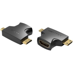 VENTION 2 in 1 Mini HDMI and Micro HDMI Male to HDMI Female Adapter Black (AGFB0).